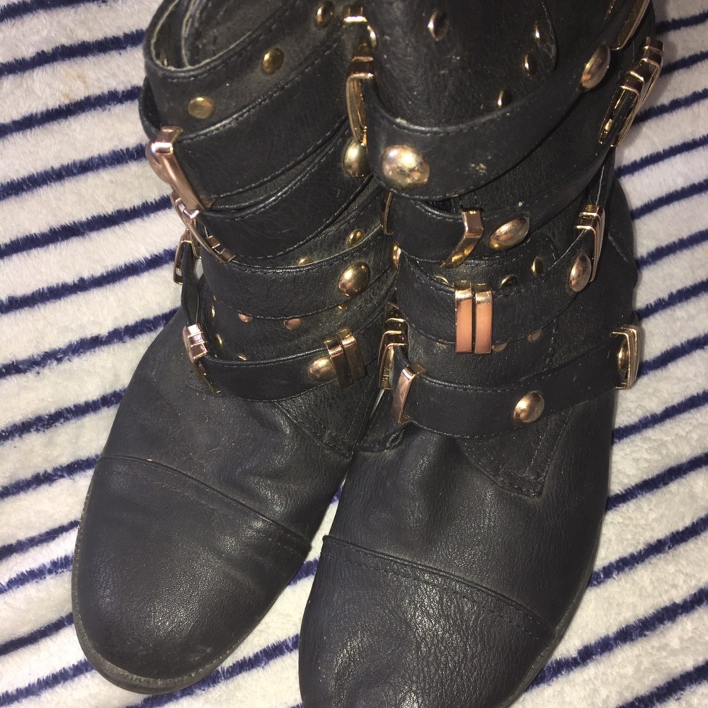 Black grunge boots